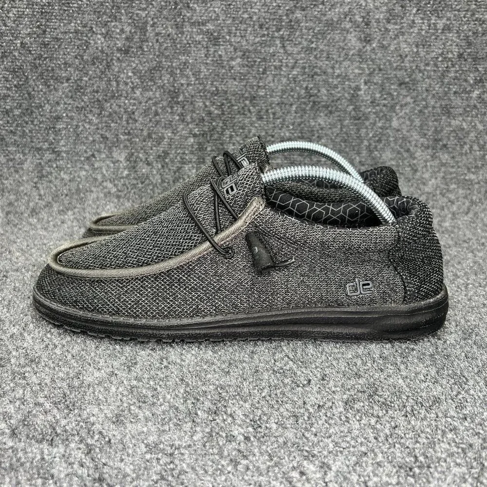 Hey Dude Wally Sox Micro Shoes Men's Size 9 Black Slip On Comfort Casual Loafers